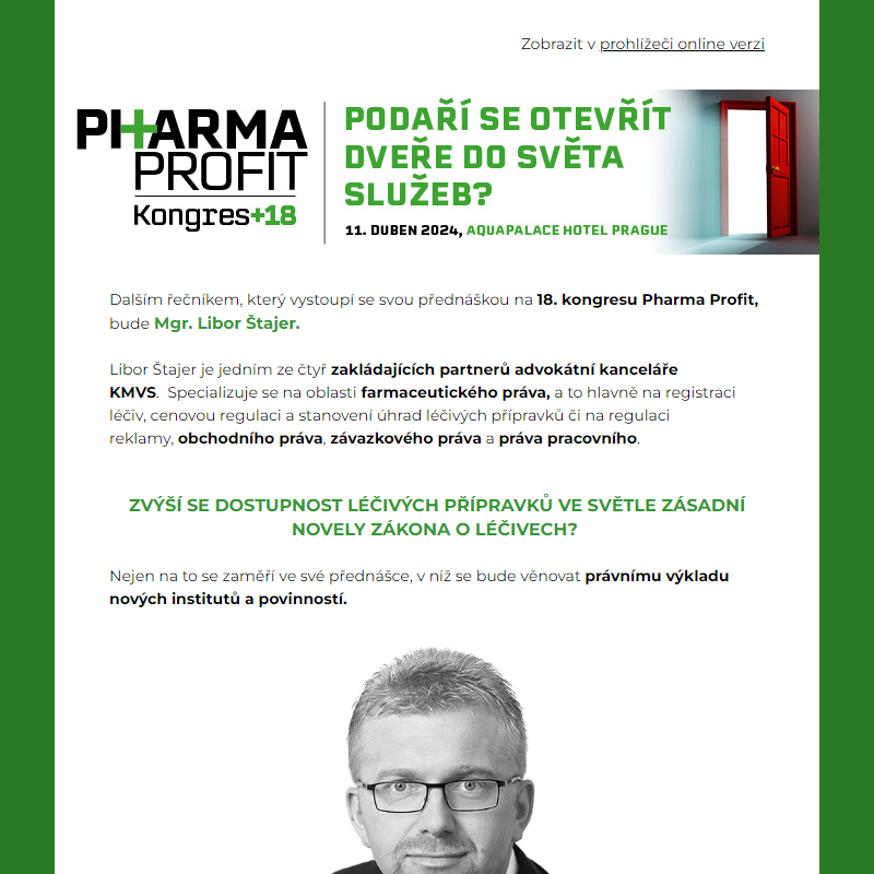 18. kongres Pharma Profit: Představení dalšího řečníka!