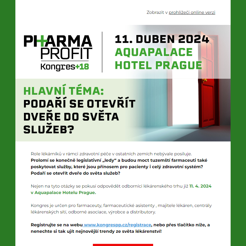 18. kongres Pharma Profit: Podaří se otevřít dveře do světa služeb?