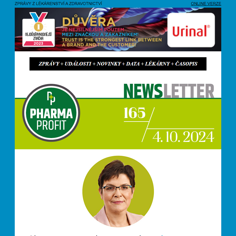 PP News č. 165: Již 19. kongres Pharma Profit nabídne pestrou paletu témat;  Benu lékárny nabízejí konzultace s měřením InBody… a další zprávy