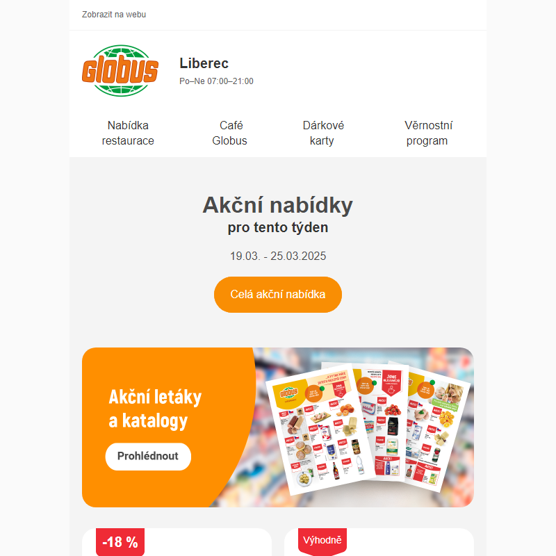 Exkluzivní akce jen pro vás: Slevy na vaše oblíbené produkty v Globusu!