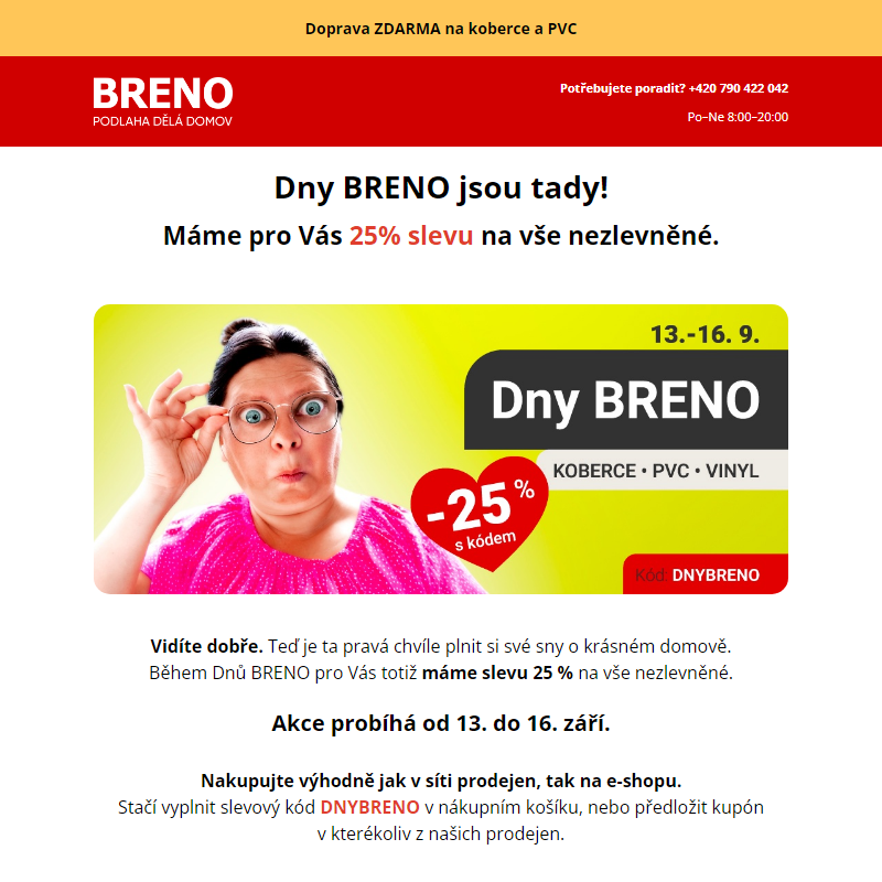 Dny BRENO – Získejte kód na slevu 25 %