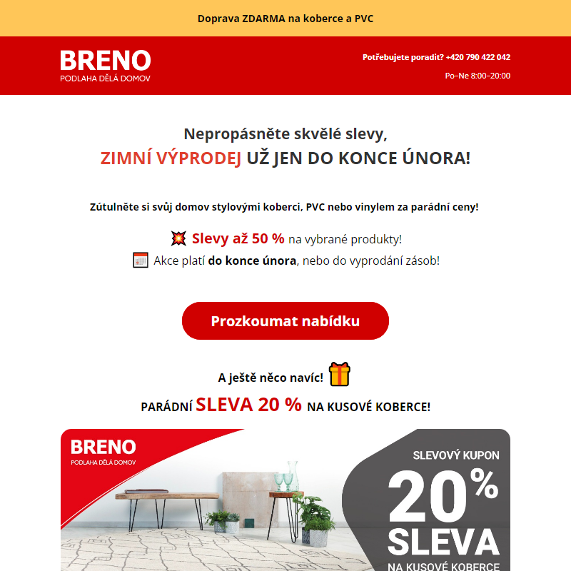 Zimní výprodej Breno: Slevy až 50 % jen do konce února! _