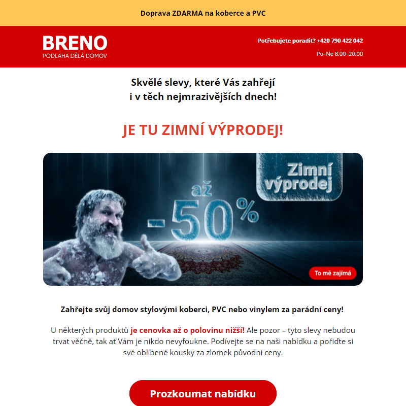 Zimní výprodej BRENO: Slevy až 50 %! _