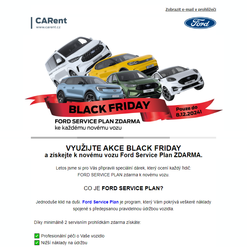 Ford Service Plan ZDARMA k novému vozu