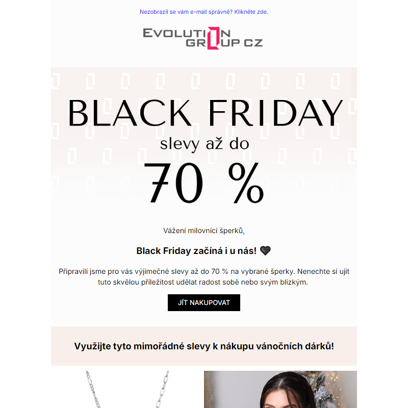 Black Friday je tady. Slevy na šperky až 70 %