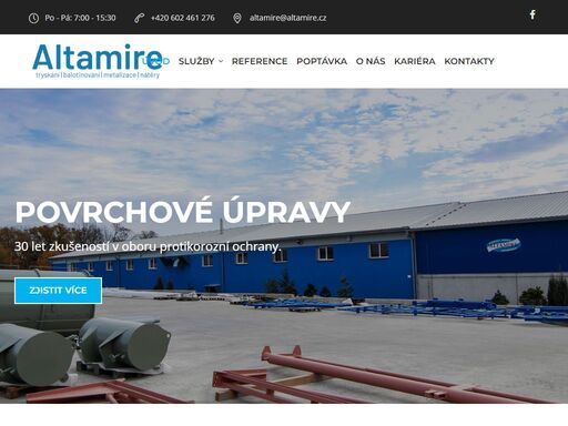 altamire české budějovice - tryskání, pískování, nátěry, nástřiky, metalizace, šopování