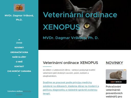 se sídlem v lelekovicích (brno - venkov) poskytuje kvalitní veterinární péči drobným savcům, psům, kočkám a obojživelníkům. snažíme se pracovat podle principu medicíny založené na důkazech, klademe důraz na moderní a pečlivou diagnostiku a následně správně zvolenou terapii.