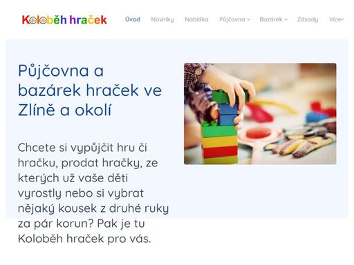 půjčovna a bazárek hraček ve zlíně - přijďte si vybrat z více než 130 her a hraček. půjčit si můžete autíčka, panenky, stavebnice, elektronické hračky, albi kouzelné čtení a spoustu dalšího. najdete nás na ulici jateční 169.