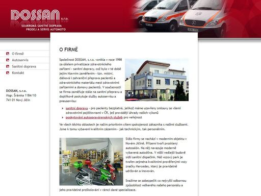 dossan, soukromá sanitní doprava s.r.o., nový jičín