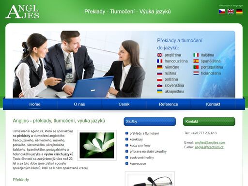 agentura angljes nabízí překlady, tlumočení, výuku jazyků a jazykové kurzy.