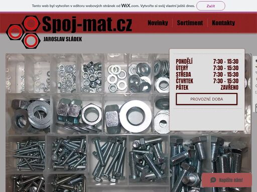 spojovací materiál jaroslav sládek. prodej spojovacího materiálu, kotvící techniky, elektronářadí a ručního nářadí, prodejna uničov.