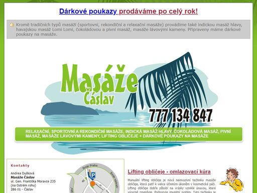 masáže čáslav - sportovní a rekondiční masáže, indická masáž hlavy, havajská masáž lomi lomi, čokoládová masáž, pivní masáž, masáže lávovými kameny (hot stones)...