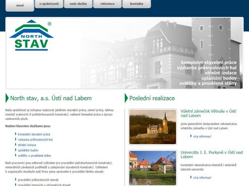 rigips, stavební, činnost, konstrukce, stavby, opláštění budov, světlík, prosklené stěny, reference stavební společnost north stav, a.s., provádění průmyslových stavem, rekonstrukce, výstavba inženýrských sítí, sádrokartonové konstrukce rigips.