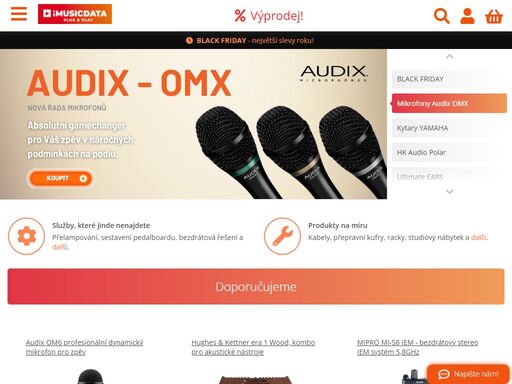 dodáváme hudební nástroje a příslušenství, zvuk, světla, pódia, kabely a konektory. již 20 let jsme pro muzikanty, zvukaře a osvětlovače spolehlivým partnerem.