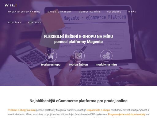vytvoříme pro vás kvalitní e-shop pomocí platformy magento - unikátní vzhled, responzivita, napojení na erp a moduly na míru jsou pro nás samozřejmostí.