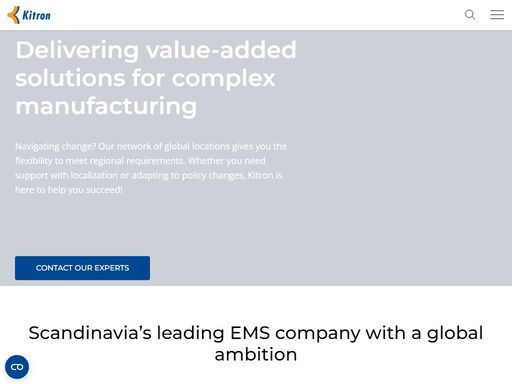 a leading electronics manufacturing services company. we provide services within the entire value chain of electronics production, ranging from development and design, industrialisation and manufacturing to service and product upgrades, and we have manufacturing sites in norway, sweden, denmark, lithuania, poland, the czech republic, china, malaysia, and the united states.