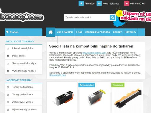 náplně do tiskáren, tonery, cartridge, inkousty, levné náplně náplně do tiskáren - levné kompatibilní cartridge a tonery do tiskáren a kopírovacích strojů, plnicí sady a inkousty