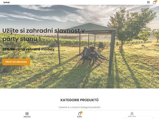 levné párty stany, náhradní díly, cateringové stoly, lavice a zahradní doplňky