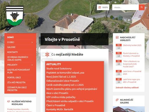 oficiální stránky obce prosetín