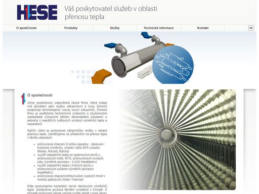 hese - služby v oblasti přenosu tepla, domovní předávací stanici nebo průmyslové výměníky tepla.