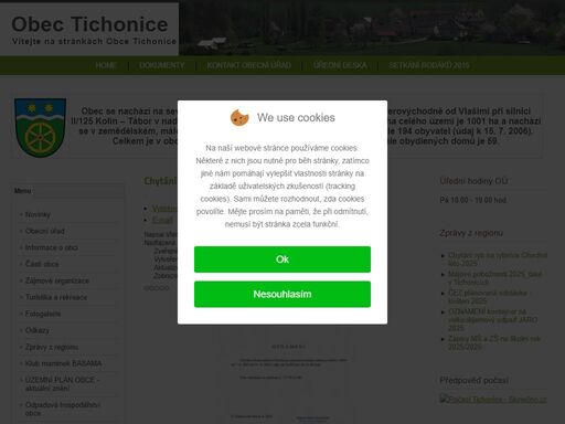 webové stránky obce tichonice