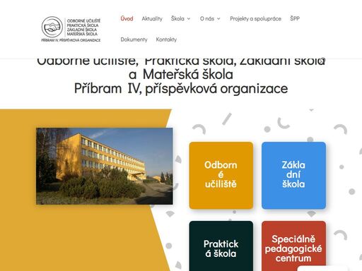 stránka home na webu odborné učiliště, praktická škola, základní škola, mateřská škola příbram iv, příspěvková organizace.