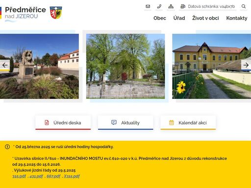 oficiální stránky obce předměřice nad jizerou