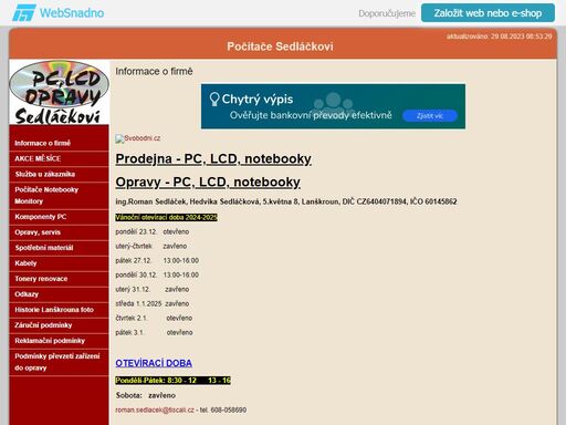 prodej počítačů servis opravy