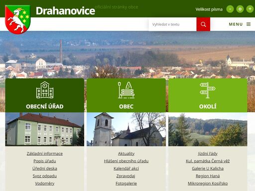 obec drahanovice se nachází na úpatí drahanské vysočiny, z jižní strany pod lesy velkého kosíře, v současné době vyhlášeného přírodním parkem, ze západní strany je obepínána přírodním parkem terezské údolí. dosahuje nadmořské výšky 265 m. n. m.