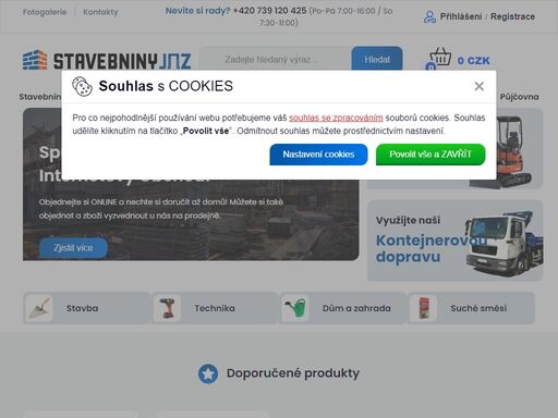 stavebniny jaz vítkov - nejširší sortiment stavebních materiálu, půjčovná nářadí, dovoz až k vám domů.