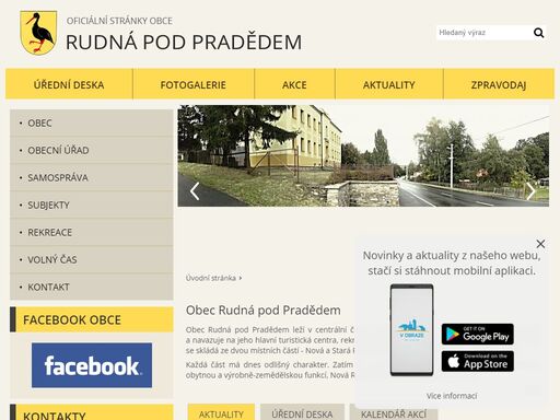 oficiální stránky obce rudná pod pradědem