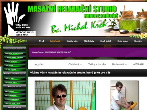 masážní relaxační studio, nevidomý masér michal krch