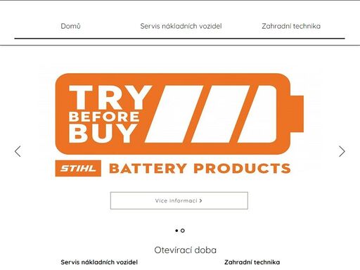 zajišťujeme prodej a servis zahradní a lesní techníky značky stihl a fiskars a servis a přestavbu nákladních a užitkových vozidel iveco, man, daf, renault, avia, liaz, tatra. navštivte naši prodejnu a naše dílny ve strážnici.