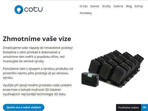 díky 3d tisku vám pomůžeme uvést nový produkt na trh rychleji a levněji. vypracujeme prvotní návrh, vyrobíme prototyp a nastartujeme sériovou výrobu.