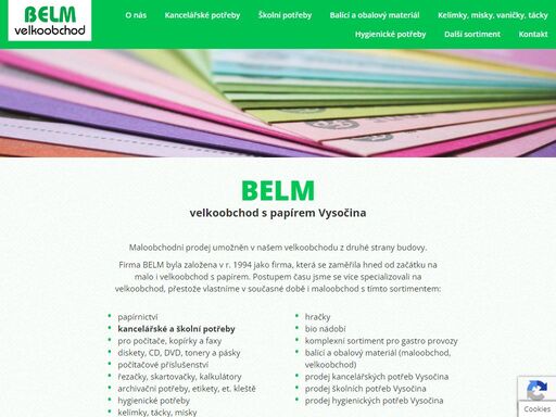 belm velkoobchod s papírem vysočina. firma belm byla založena v r. 1994 jako firma, která se zaměřila hned od začátku na malo i velkoobchod s papírem.