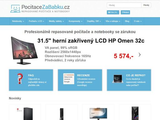   e-shop s repasovanými pc, notebooky a lcd monitory. 