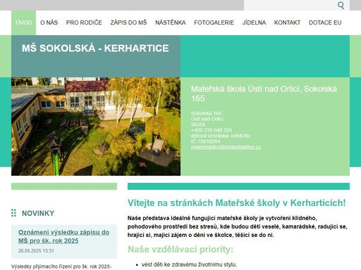 vítejte na webu mateřské školy, sokolská 165, ústí nad orlicí, kerhartice