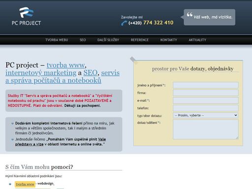 webdesign, tvorba www, redakční systém, internetové aplikace, bannery, loga, firemní identita. internetový marketing a seo. servis a správa počítačů.