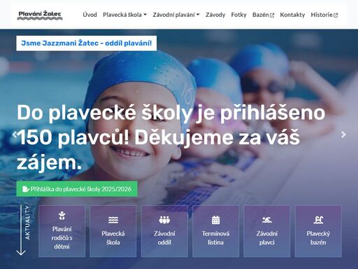 v plavecké škole vaše děti naučíme plavat. pro ty nejmenší nabízíme i plavání rodičů s dětmi. náš oddíl sk jazzmani žatec pak vychovává závodní plavce, kteří sbírají úspěchy nejen v čr, ale i v zahraničí.