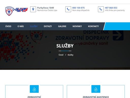 profesionální služby v oblasti zdravotní přepravy.