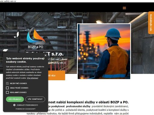 safety-mt s.r.o. poskytuje odborné služby v oblasti bozp a po, zahrnující školení, revize a prodej hasicích přístrojů.