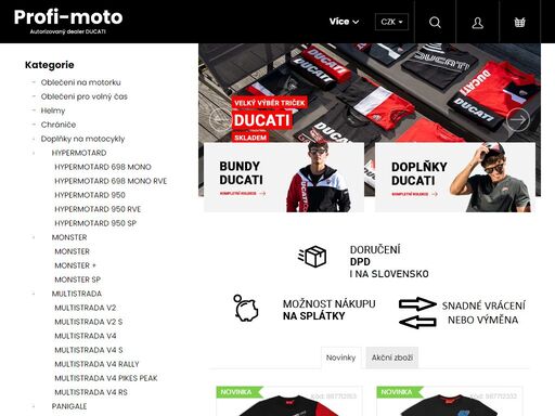 moto doplňky a oblečení pro ducati a další italské značky. vítáme vás v našem e-shopu s oblečením a doplňky na motocykly ducati. snažíme se maximálně vyhovět vašim potřebám. neváhejte nás kontaktovat s jakýmkoli dotazem. jsme autorizovaným dealerem motocyklů ducati, aprilia, piaggio, vespa.