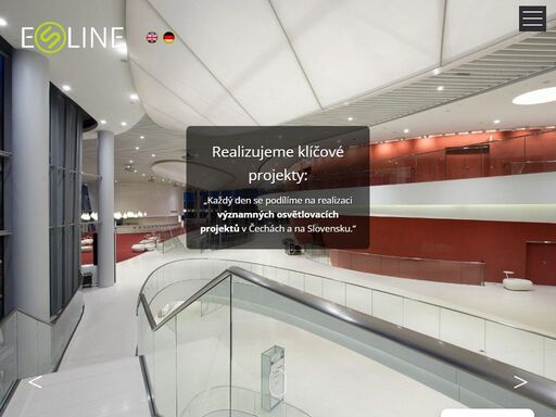 společnost esline navrhuje a na klíč integruje širokou škálu řešení osvětlení pro architektonické, průmyslové a venkovní prostředí.