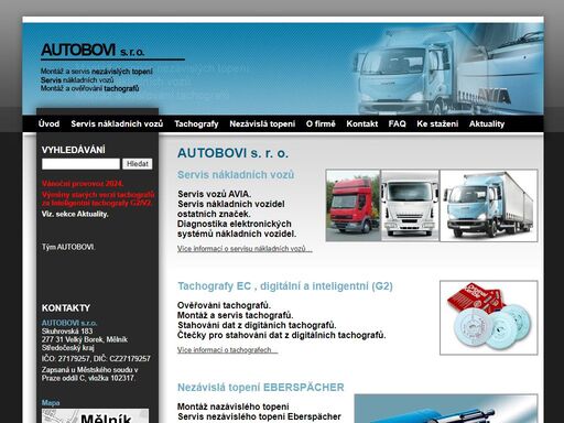 servis nákladních vozů,tachografy,inteligentní tachografy,nezávislá topení eberspächer,webasto