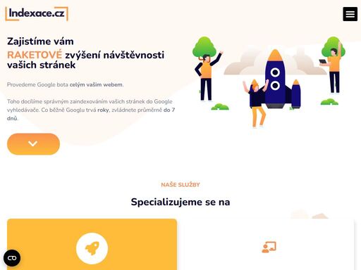 zajistíme vám raketové zvýšení návštěvnosti vašich stránek provedeme google bota celým vašim webem. toho docílíme správným zaindexováním vašich stránek do g ...