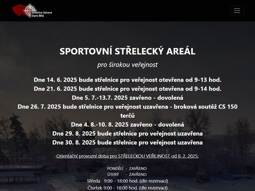 střelnice stará bělá. nabízíme k využití střelnici 33 m, 50 m, 100 m, a brokovou střelbu.