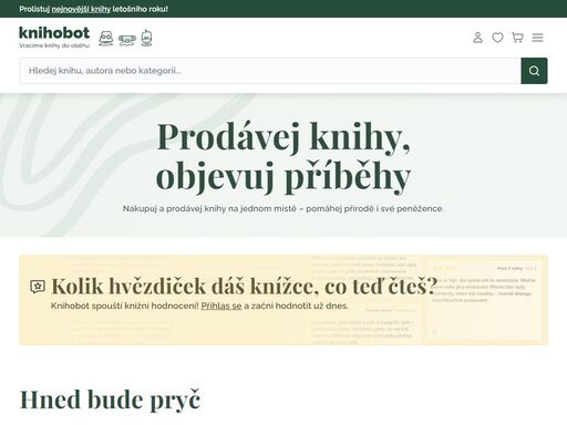 jedno místo pro nákup i prodej knih. pro knihy pošleme kurýra po celé čr. stejně tak je kamkoliv doručíme.