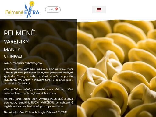 plněné taštičky - tradiční, domácí ruční výroba - ruské pelmeně, vareniky, manty nebo chinkali. masové a vegetariánské náplně, vhodné pro děti. rozvoz po praze.