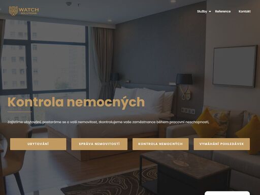 ubytování pro firmy a jednotlivce, správa nemovitostí. watch solutions je tu pro vás. zajistíme ubytování. postaráme se o vaši nemovitost.