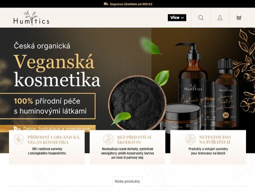 čistá přírodní kosmetika pro šetrnou péči o náročnou pleť. důvěřujte přírodě a vyzkoušejte na vlastní kůži sílu huminových kyselin.